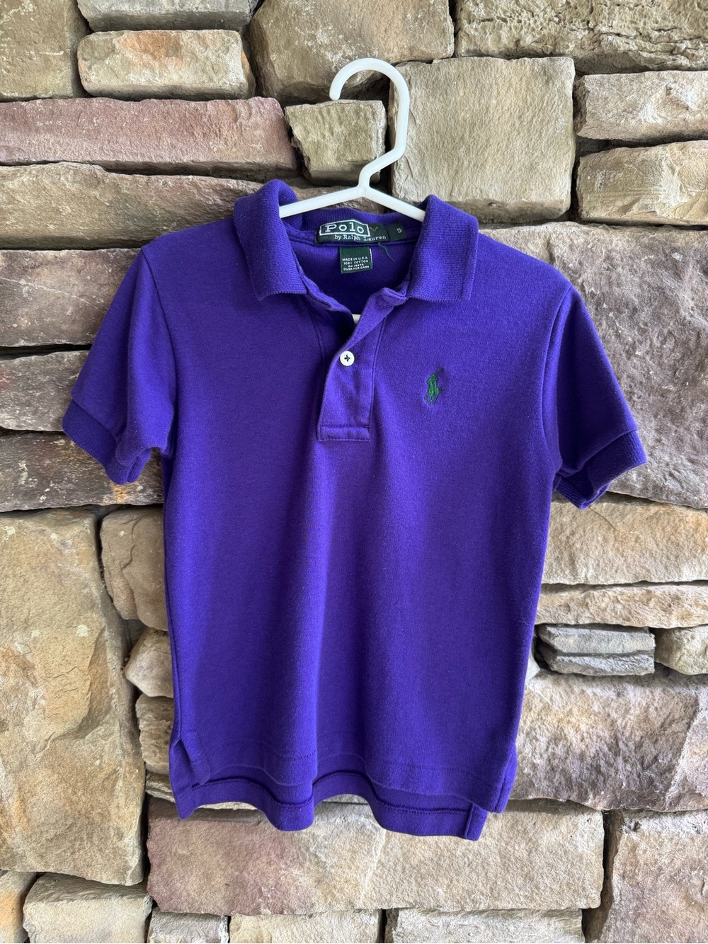 Ralph Lauren Kids Purple Polo Shirt with Green Pony